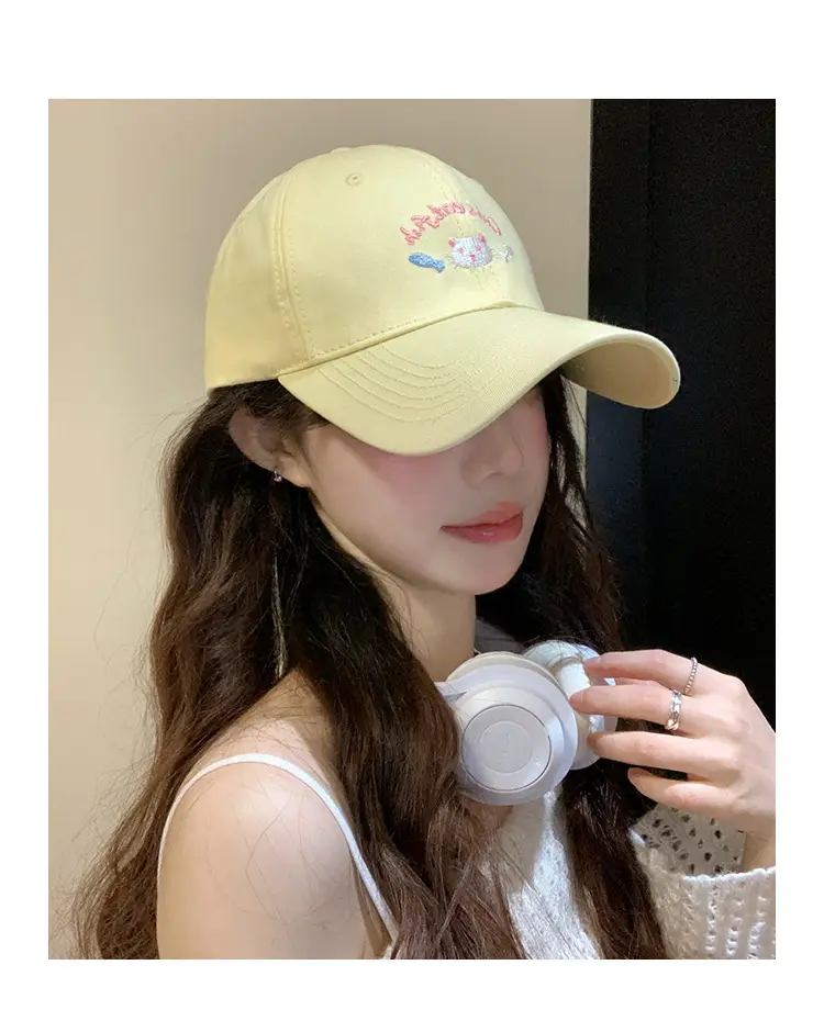Cute Kitten Embroidered Baseball Cap Women Spring Summer — feature 12