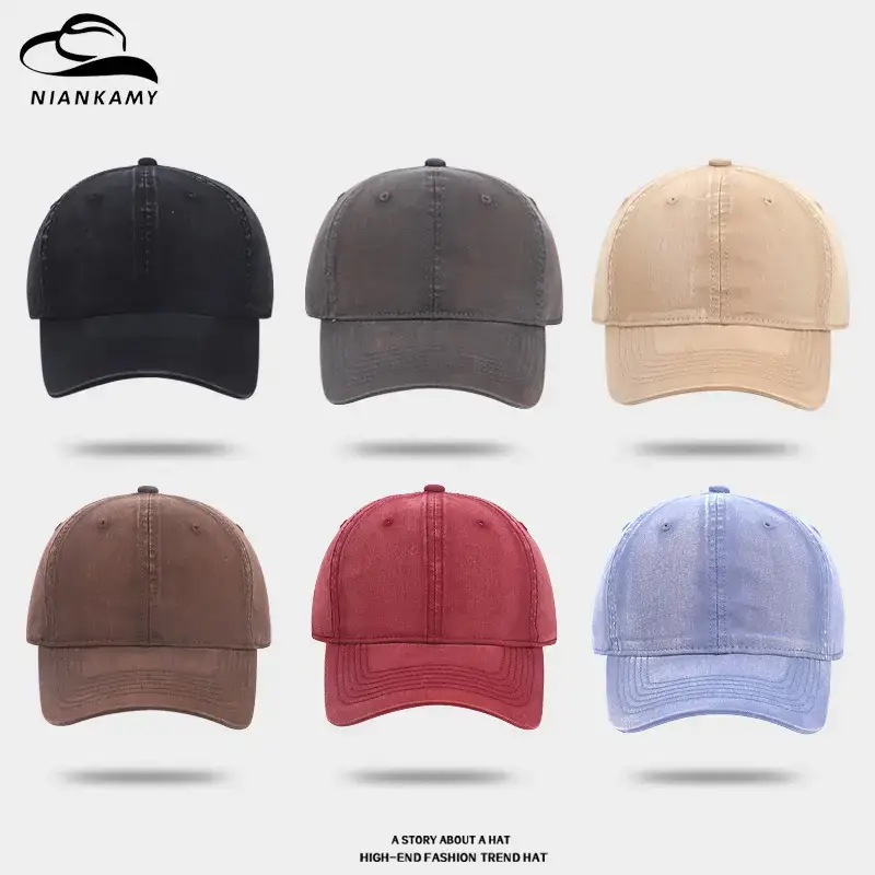 Dark Grey Washed Baseball Cap Plus Size Sunshade - Image 8