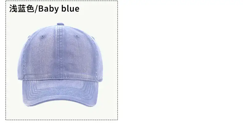 Dark Grey Washed Baseball Cap Plus Size Sunshade — feature 10