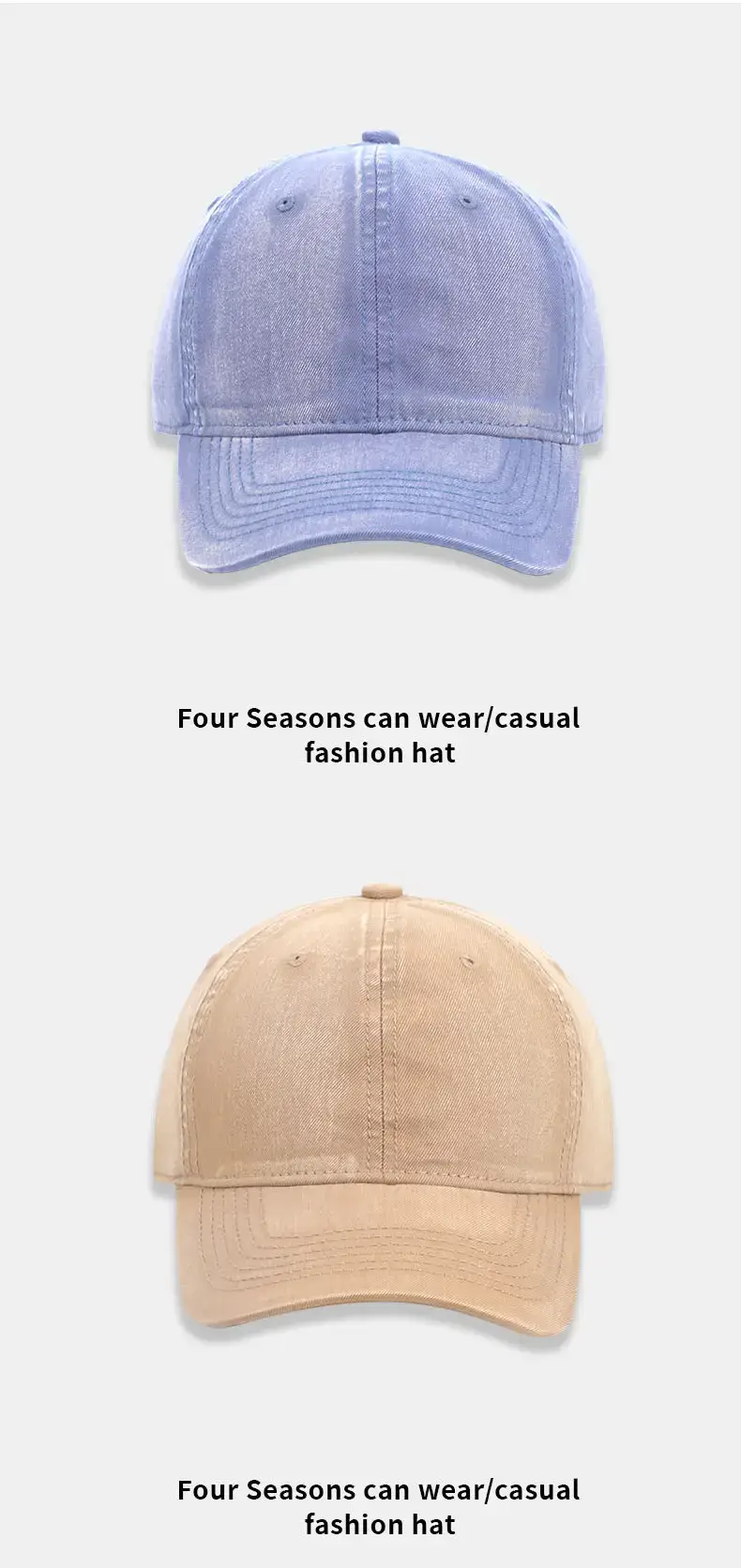 Dark Grey Washed Baseball Cap Plus Size Sunshade — feature 15