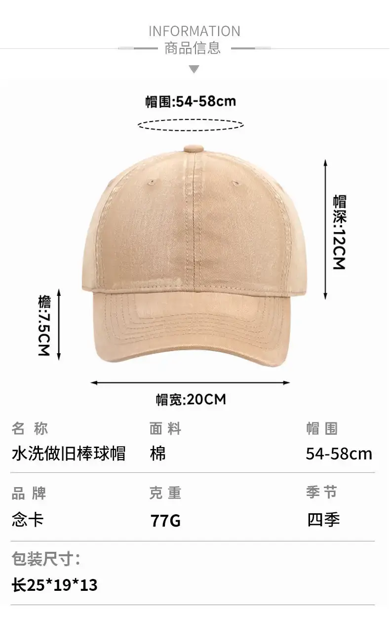 Dark Grey Washed Baseball Cap Plus Size Sunshade — feature 7