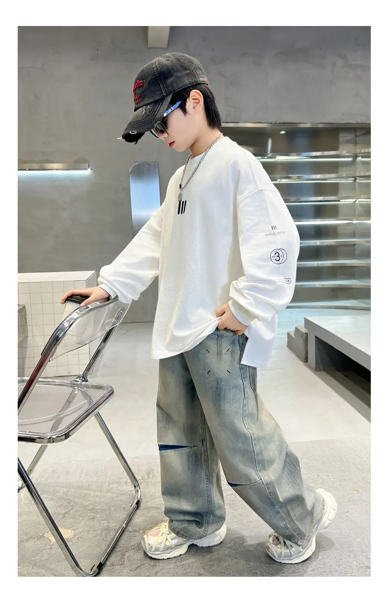 Spring Boys Long Sleeve T-Shirt White Medium Large — feature 15