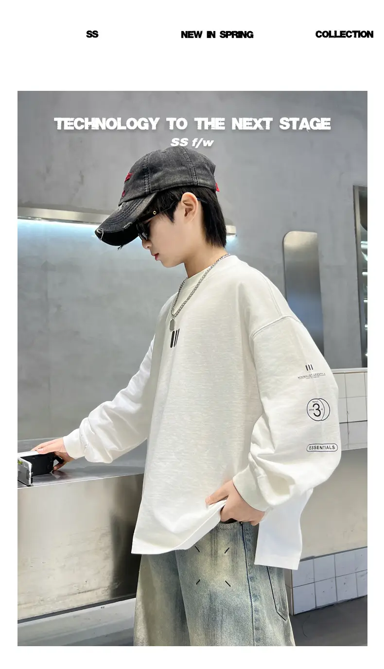 Spring Boys Long Sleeve T-Shirt White Medium Large — feature 17