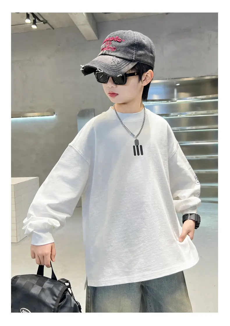 Spring Boys Long Sleeve T-Shirt White Medium Large — feature 18