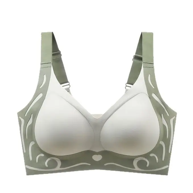 Color-Blocked Backless Bra Without Underwire, Gathers and Lifts the Side Breasts, Breathable Thin Style, Women's Summer Thin Bra