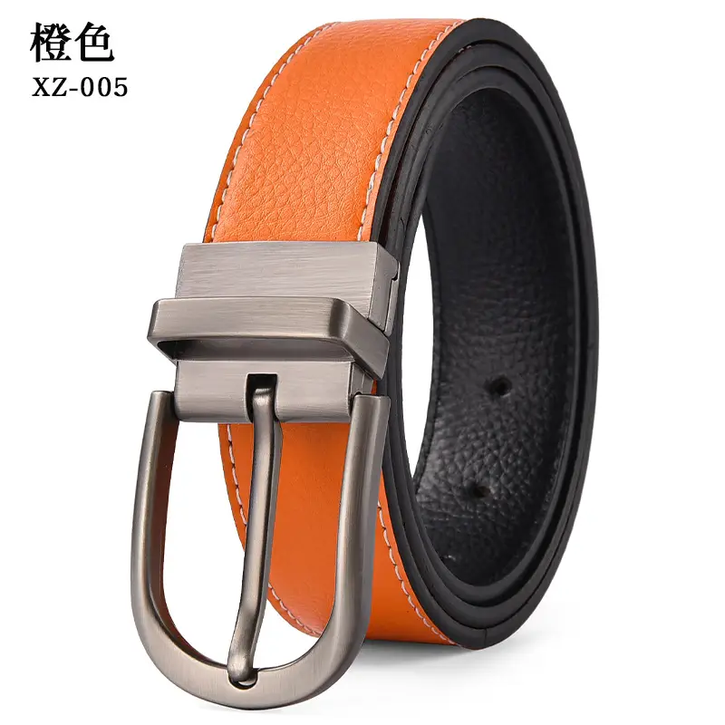 Men's Brown Leather Belt with Silver Buckle - Image 12