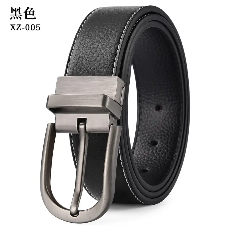 Men's Brown Leather Belt with Silver Buckle - Image 13