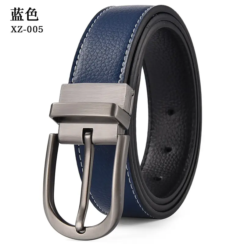 Men's Brown Leather Belt with Silver Buckle - Image 4