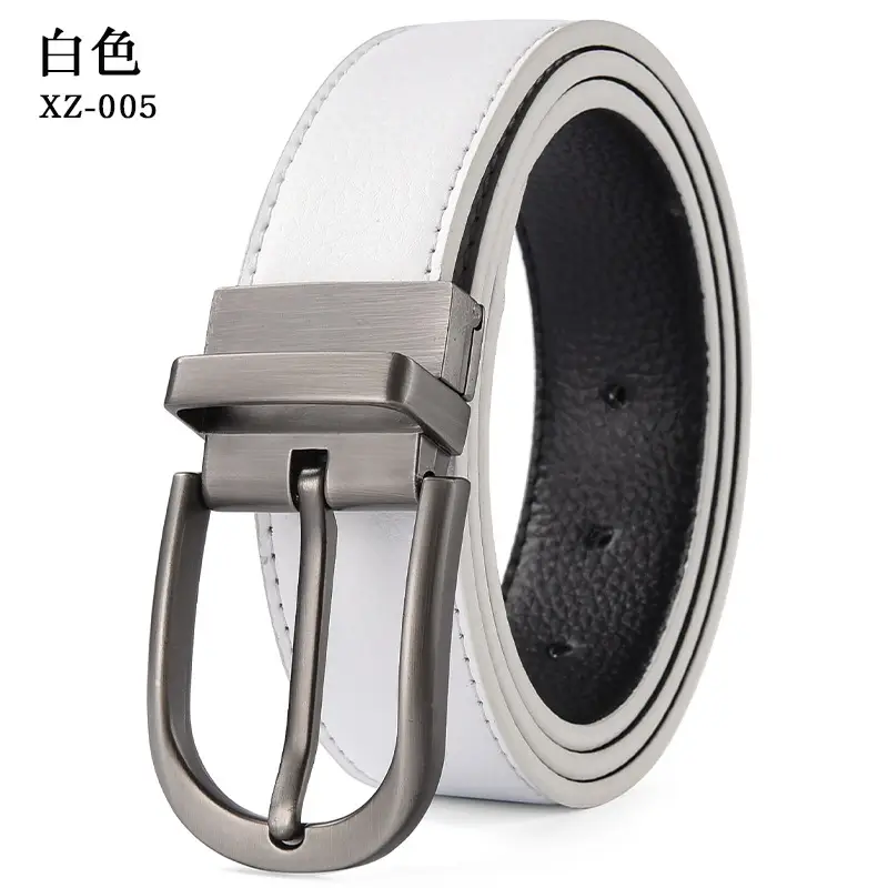Men's Brown Leather Belt with Silver Buckle - Image 6