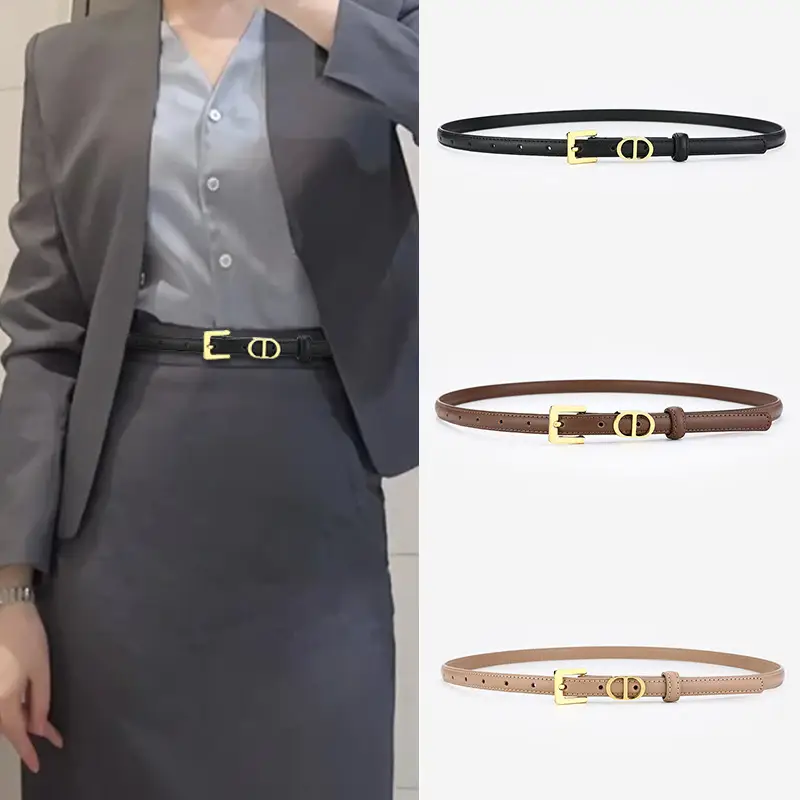 Women's D-Braceled Belt with Cowhide Leather - Image 11