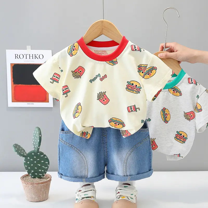 Boys Cartoon T-Shirt Shorts 2025 Summer Suit - Image 3