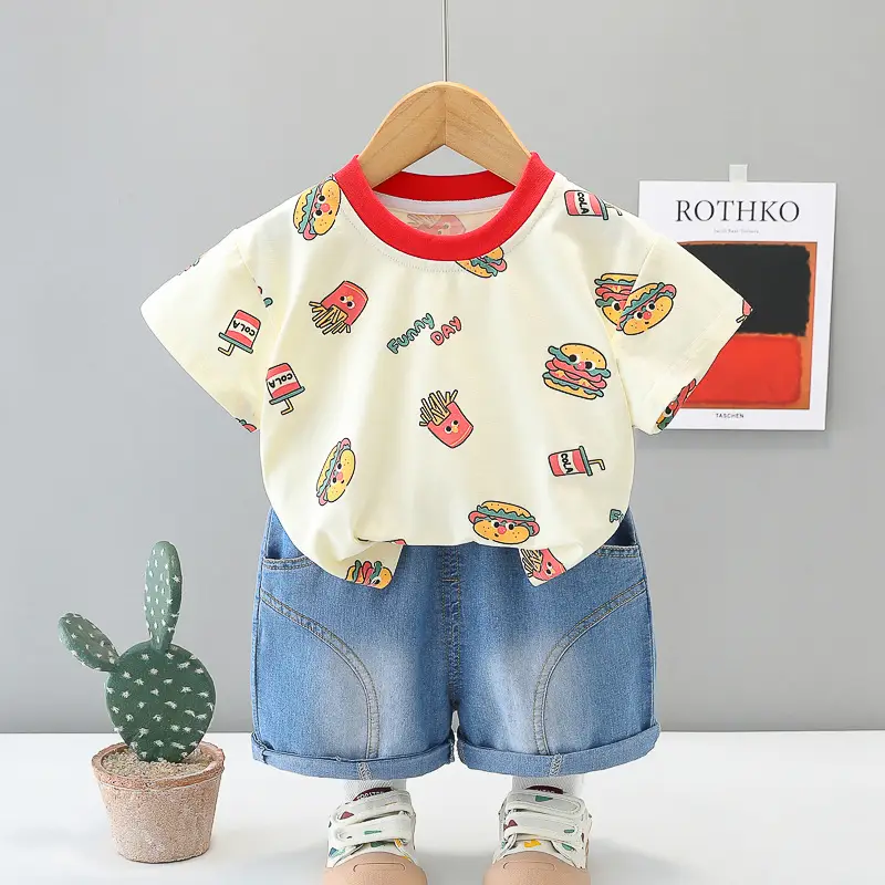 Boys Cartoon T-Shirt Shorts 2025 Summer Suit - Image 2