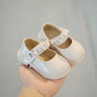 White Pearl Embellished Baby Shoes 0-3Yrs Non-Slip
