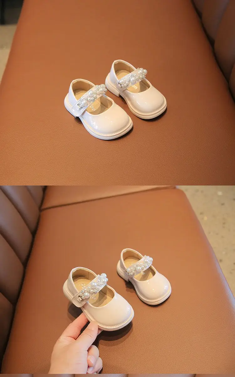 White Pearl Embellished Baby Shoes 0-3Yrs Non-Slip — feature 15