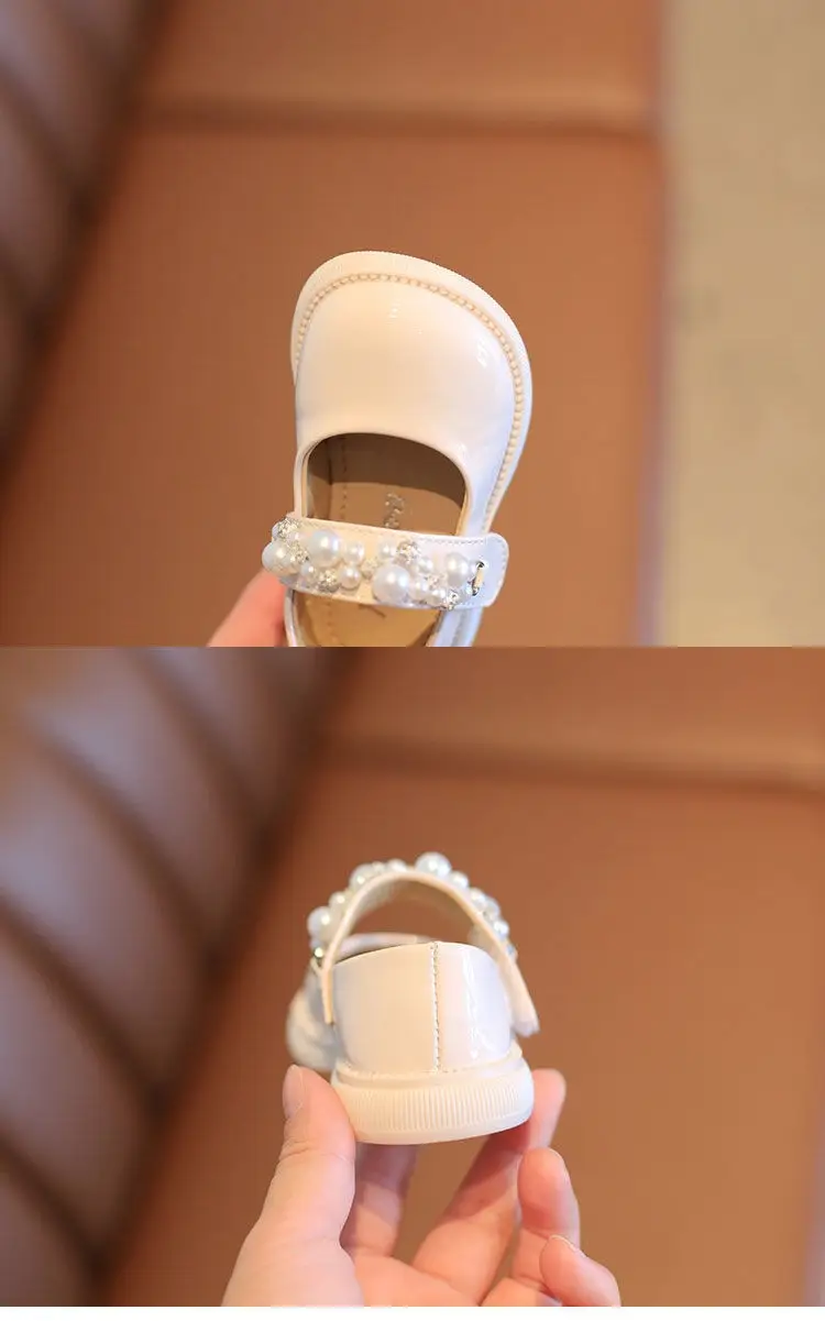 White Pearl Embellished Baby Shoes 0-3Yrs Non-Slip — feature 9