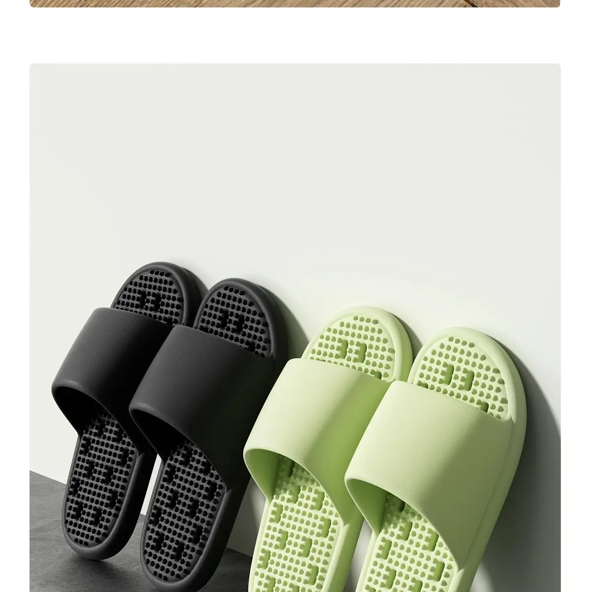Men's Green Leak-Proof Bath Slippers with Quick-Drying Design — feature 15