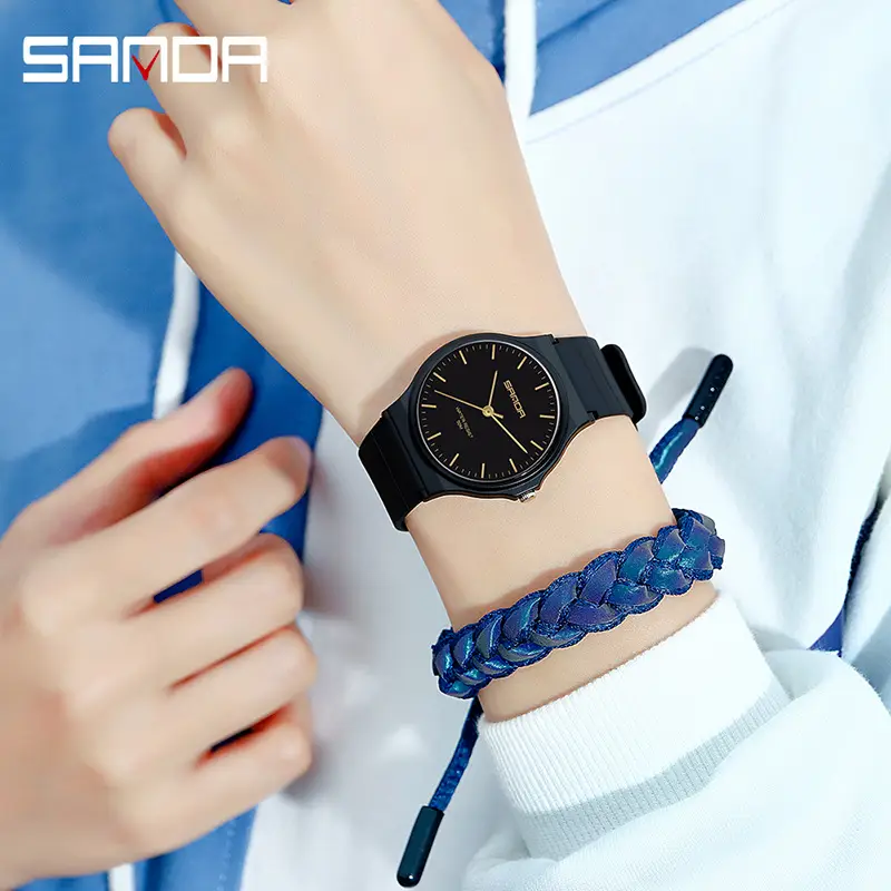 Sanda Black Quartz Watch for Men Women School Party Exam - Image 10
