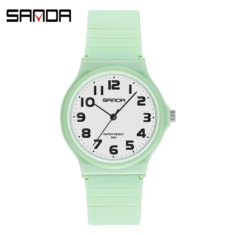 Sanda Black Quartz Watch for Men Women School Party Exam - Image 2