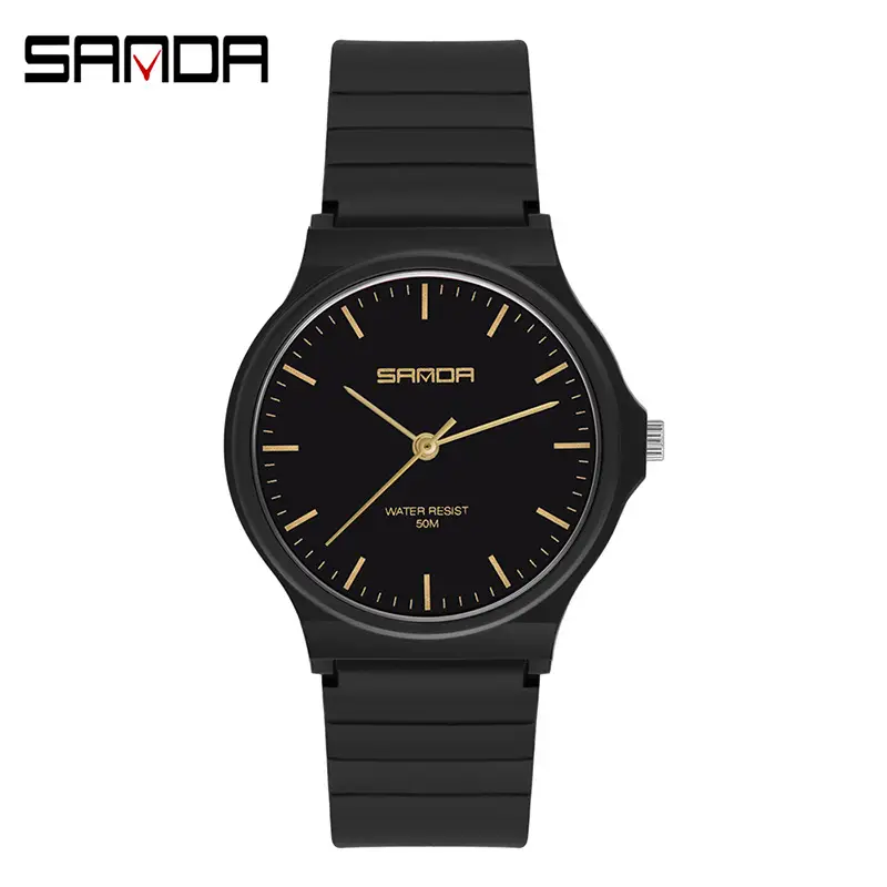 Sanda Black Quartz Watch for Men Women School Party Exam - Image 5