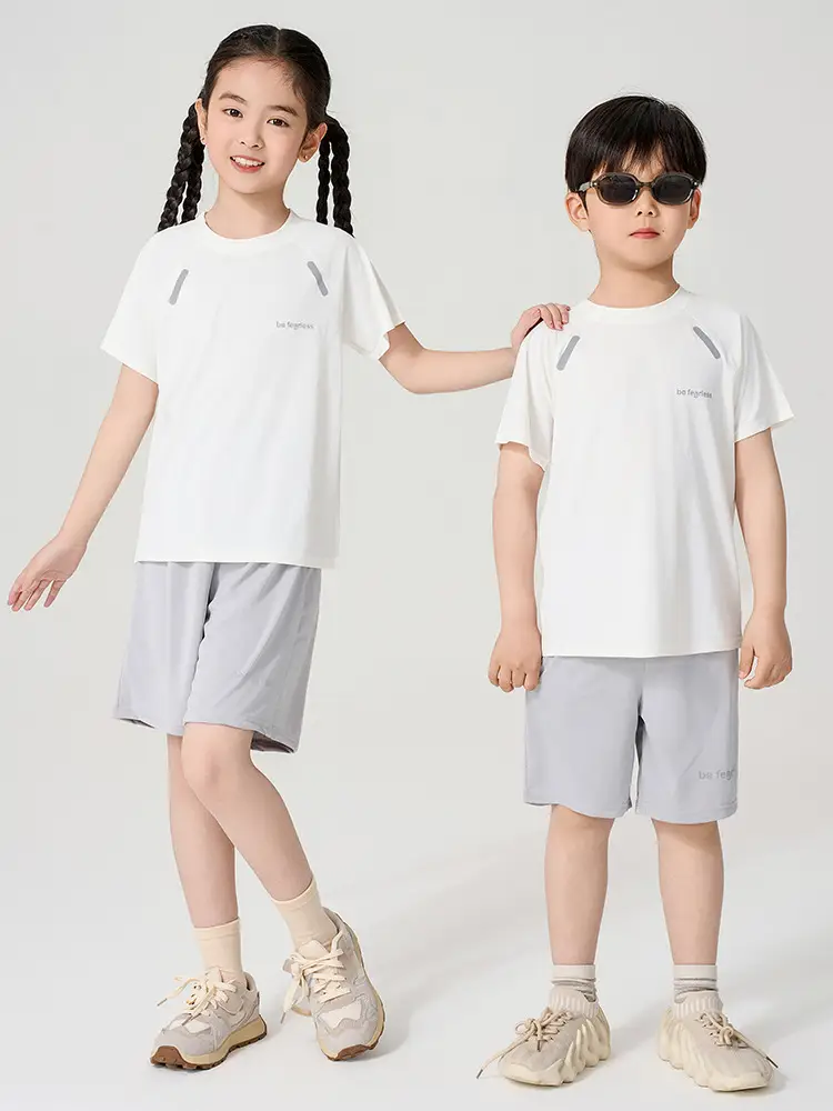 Boys Ice Silk Mesh Shorts Set Summer Large Kids - Image 7