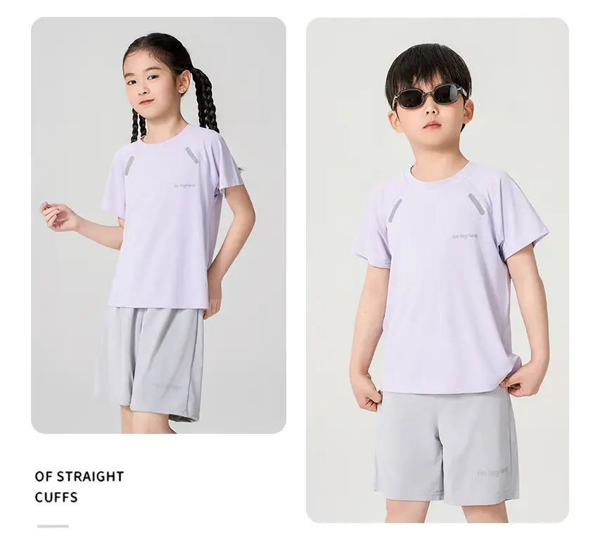 Boys Ice Silk Mesh Shorts Set Summer Large Kids — feature 14