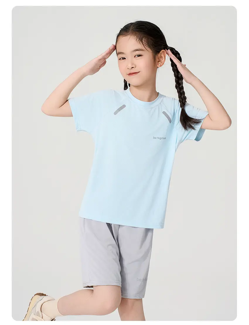 Boys Ice Silk Mesh Shorts Set Summer Large Kids — feature 15