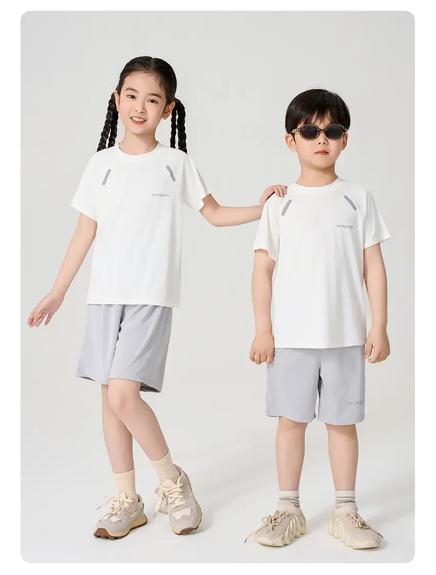 Boys Ice Silk Mesh Shorts Set Summer Large Kids — feature 17