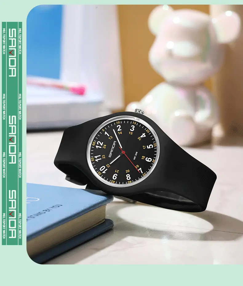 Sanda White Silicone Waterproof Student Quartz Watch — feature 17