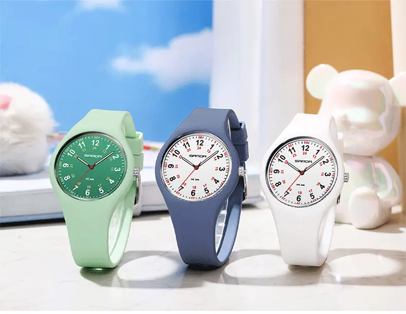 Sanda White Silicone Waterproof Student Quartz Watch — feature 7