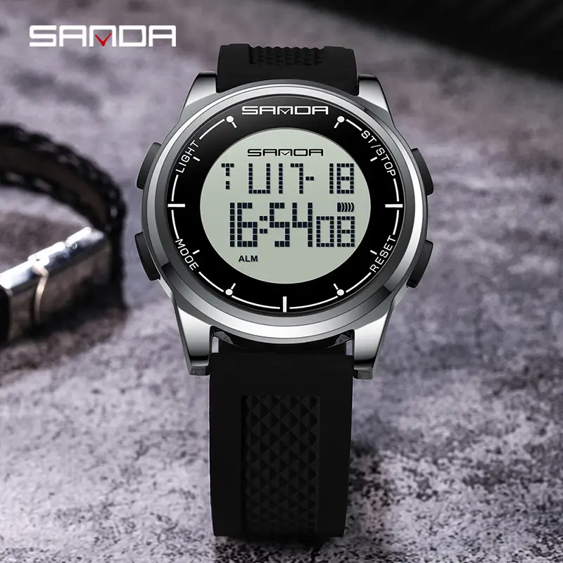 Sanda Digital Watch Men Black Strap 16:54 - Image 7