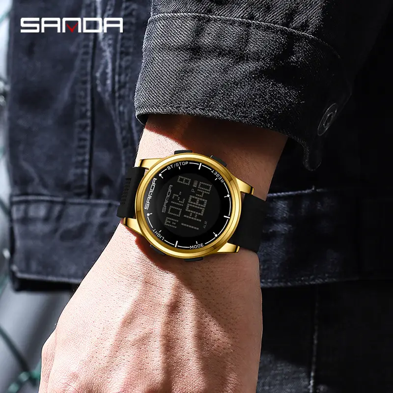 Sanda Digital Watch Men Black Strap 16:54 - Image 9