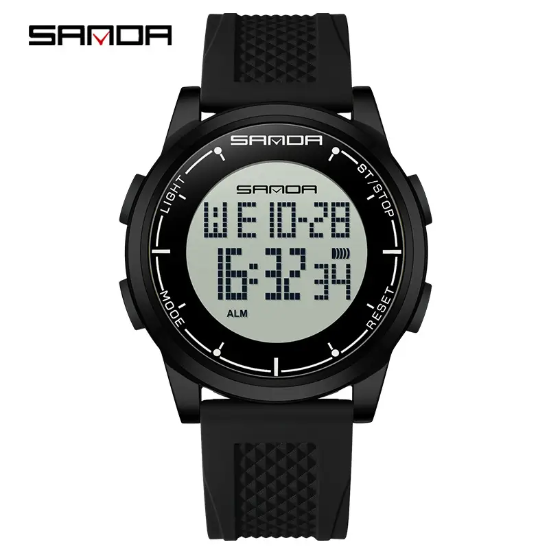 Sanda Digital Watch Men Black Strap 16:54 - Image 2