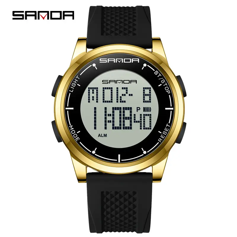 Sanda Digital Watch Men Black Strap 16:54 - Image 4