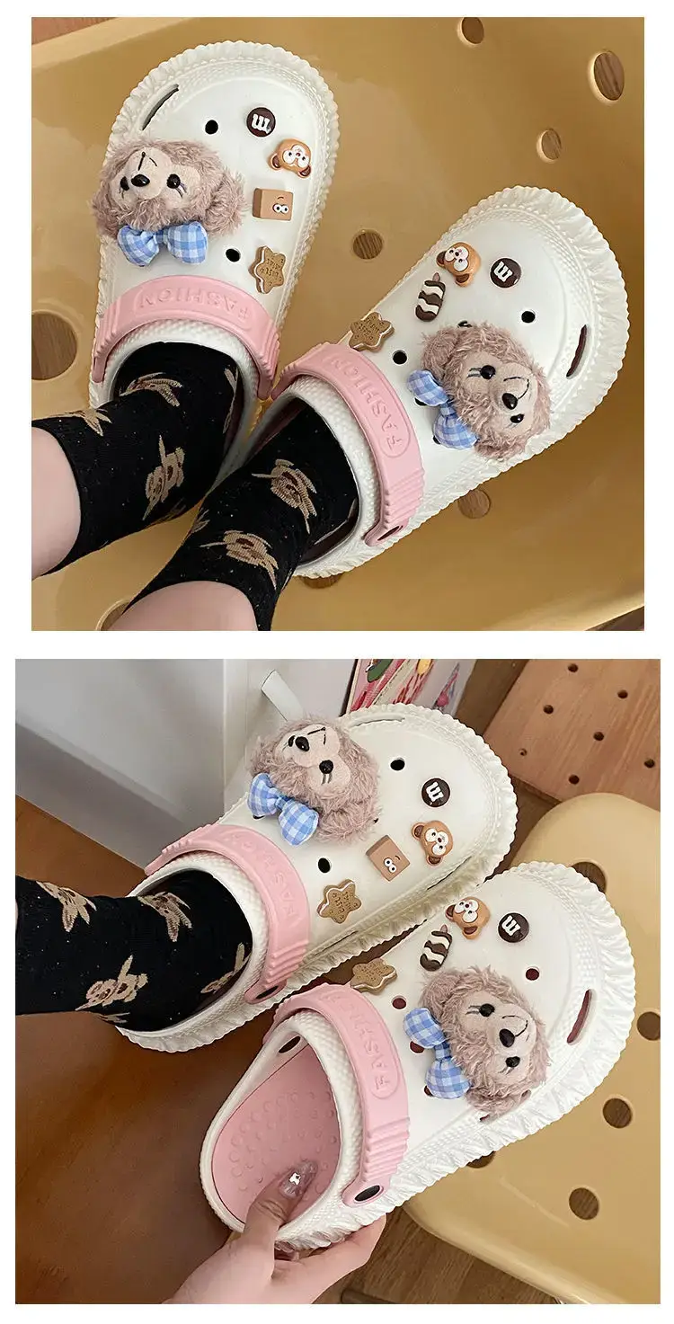 Women's Black Detachable EVA Sandals with Bear Decor — feature 20