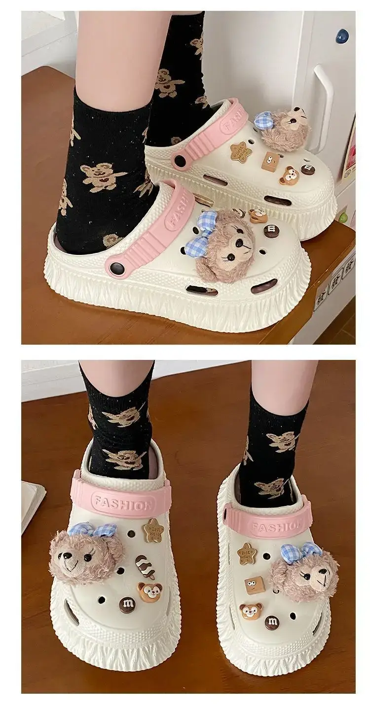 Women's Black Detachable EVA Sandals with Bear Decor — feature 21
