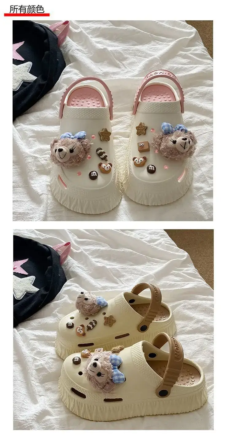Women's Black Detachable EVA Sandals with Bear Decor — feature 22