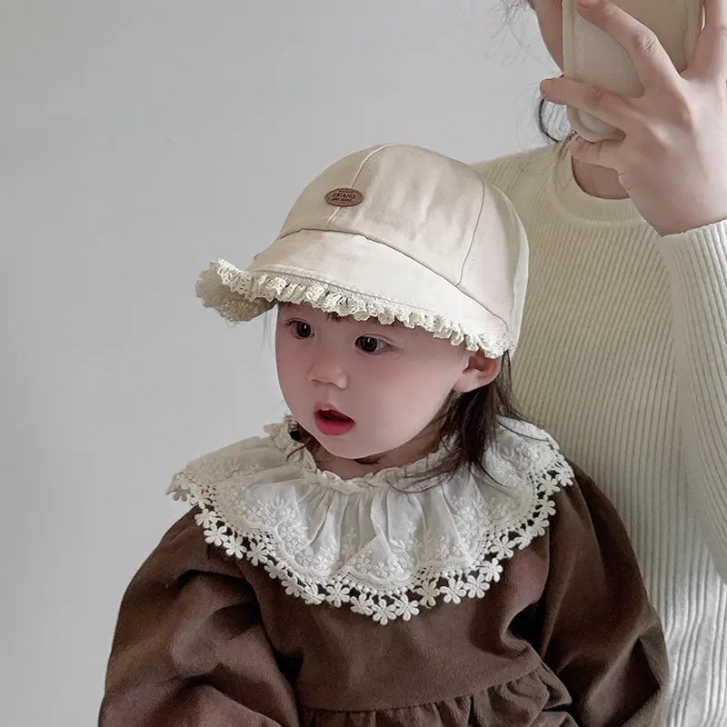 Baby Lace Cap Hat with Big Brim for Girls Spring Summer — feature 3