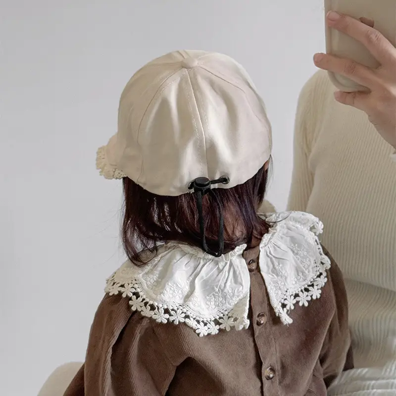 Baby Lace Cap Hat with Big Brim for Girls Spring Summer — feature 7