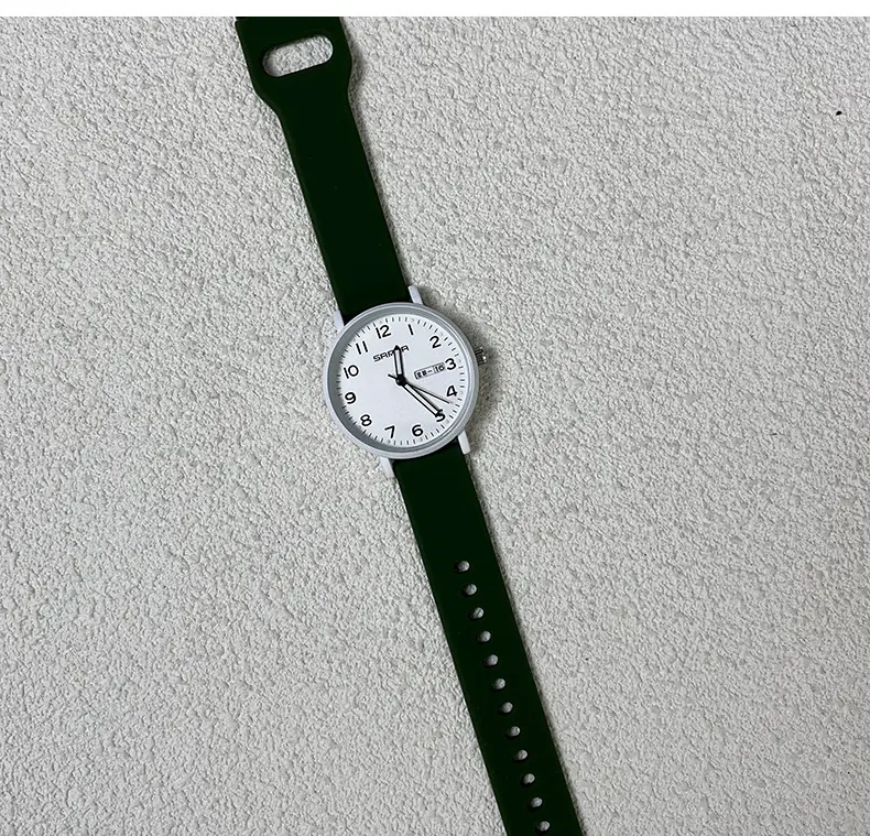 Sanda White Quartz Watch with Double Calendar — feature 8
