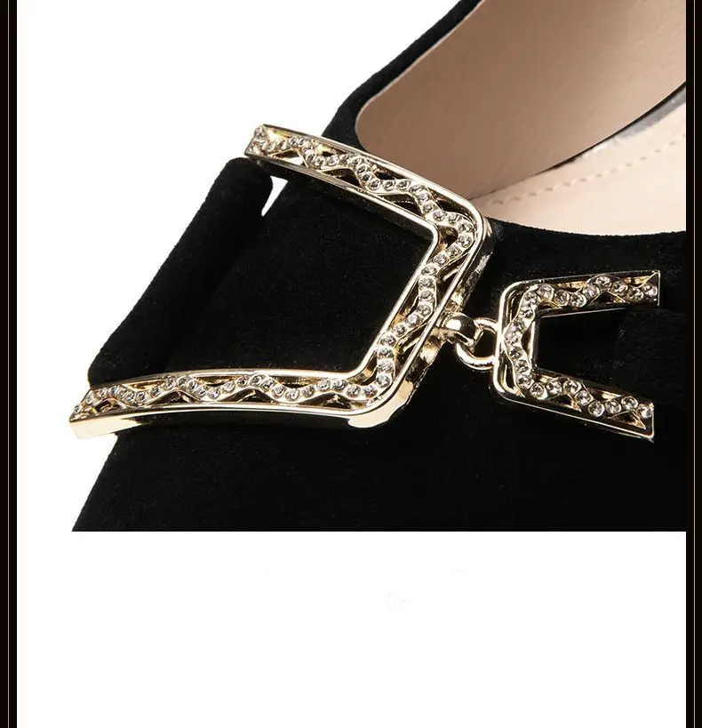 Black Pointed High Heels Women's Spring and Autumn Mid-heel 2025 New Elegant French Shallow Mouth Professional Work Shoes Women's Single-layer Shoes — feature 6