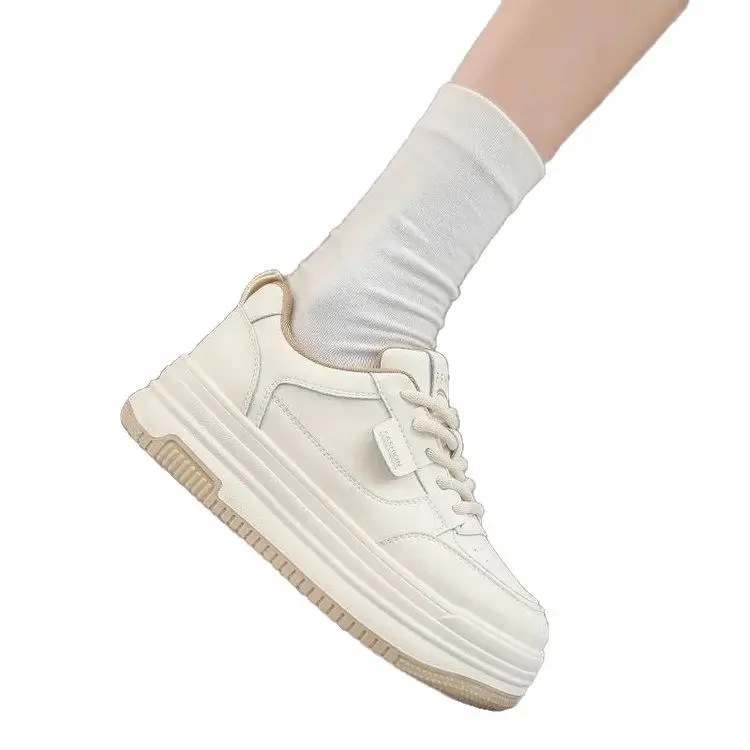 Explosions thick-soled small white shoes women's 2025 spring new all-match thick-soled heightened board shoes casual shoes muffin sneaker - Image 5