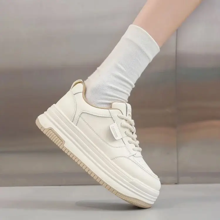 Explosions thick-soled small white shoes women's 2025 spring new all-match thick-soled heightened board shoes casual shoes muffin sneaker — feature 10