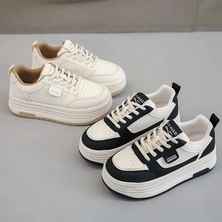 Explosions thick-soled small white shoes women's 2025 spring new all-match thick-soled heightened board shoes casual shoes muffin sneaker — feature 11