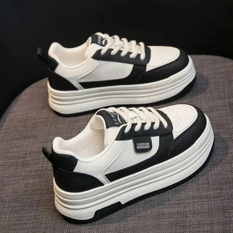 Explosions thick-soled small white shoes women's 2025 spring new all-match thick-soled heightened board shoes casual shoes muffin sneaker — feature 7