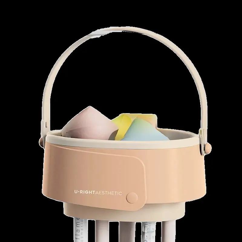 Silicone Makeup Egg Washing Rack Beige 16x12x7.5cm