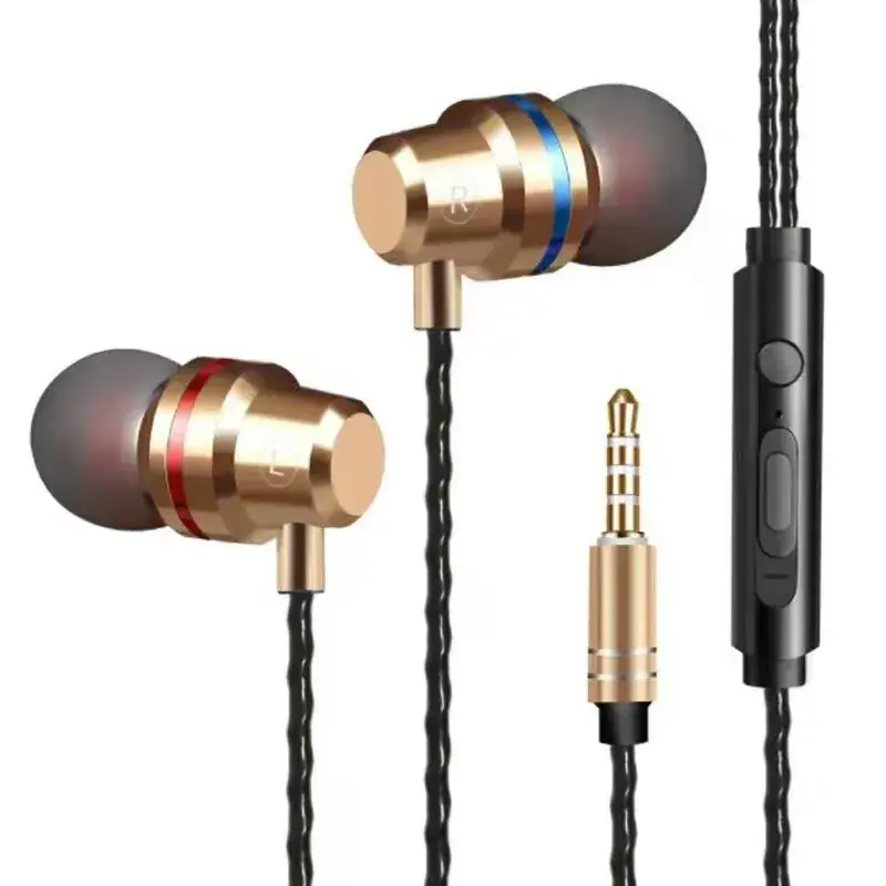 Red Blue Metal Type-C In-Ear Headset with Mic
