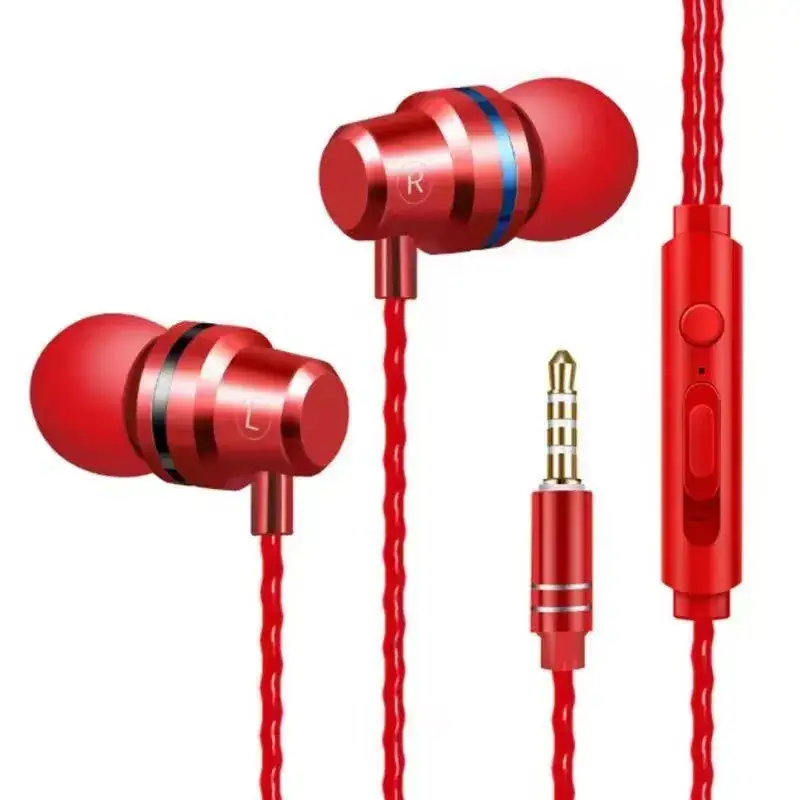 Red Blue Metal Type-C In-Ear Headset with Mic