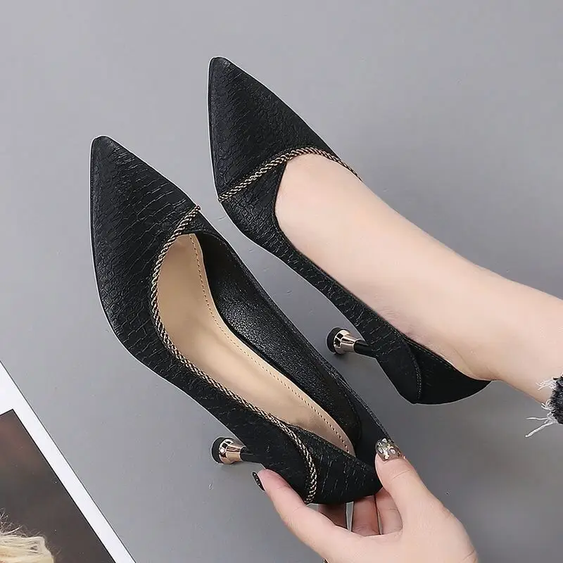 French Retro High Heels for Women 2026 Spring New Style Stiletto Shallow Mouth Versatile Pointed Toe Professional Single Shoes for Women - Image 5