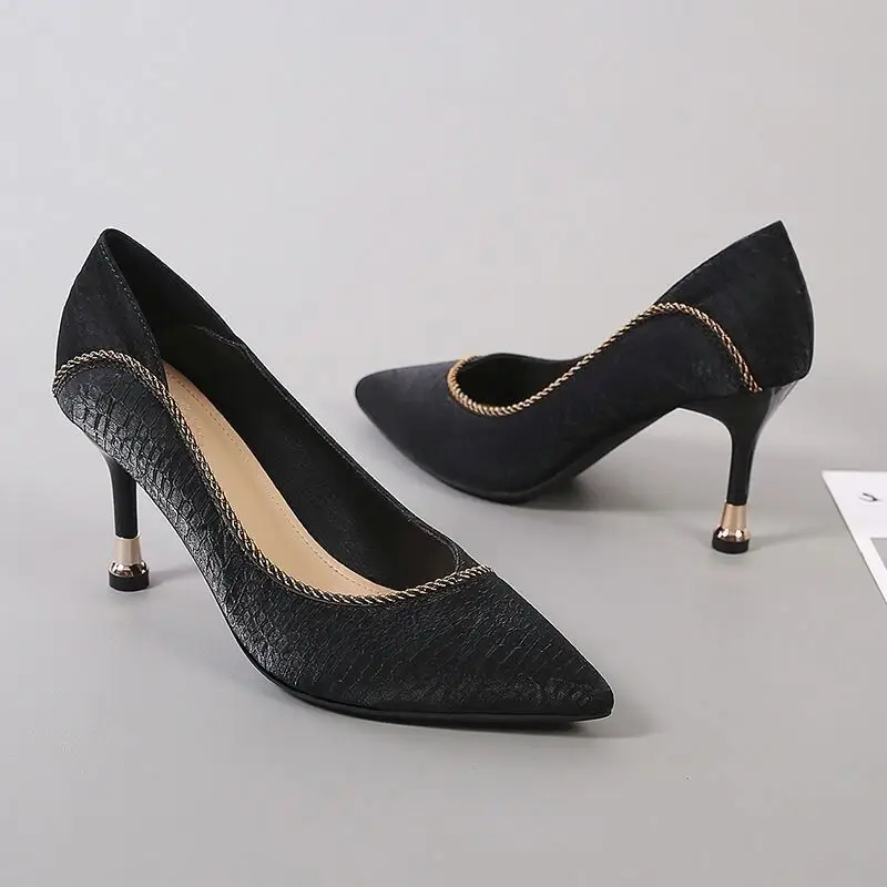 French Retro High Heels for Women 2026 Spring New Style Stiletto Shallow Mouth Versatile Pointed Toe Professional Single Shoes for Women - Image 6