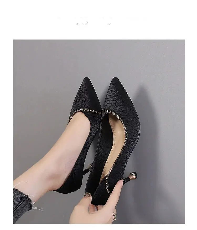 French Retro High Heels for Women 2026 Spring New Style Stiletto Shallow Mouth Versatile Pointed Toe Professional Single Shoes for Women — feature 1